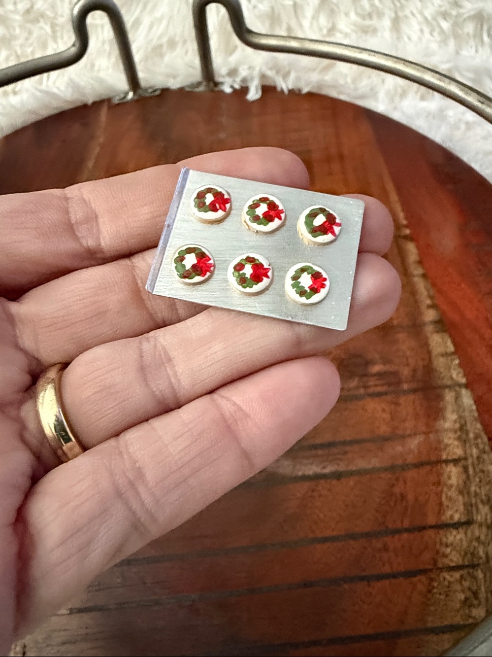 Vintage Antique Doll House Miniature Set Of 6 Christmas Very Detailed, RARE - Picture 6 of 13